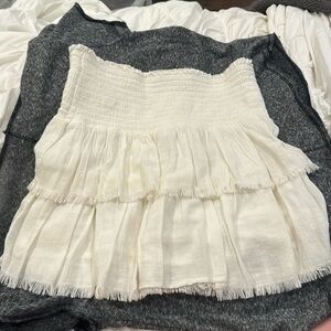 White aerie mini ruffle skirt